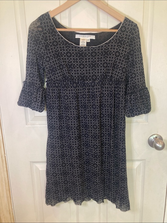 Max Studio Dresses & Skirts - Max Studio Navy and Ivory Patterned Midi Dress
